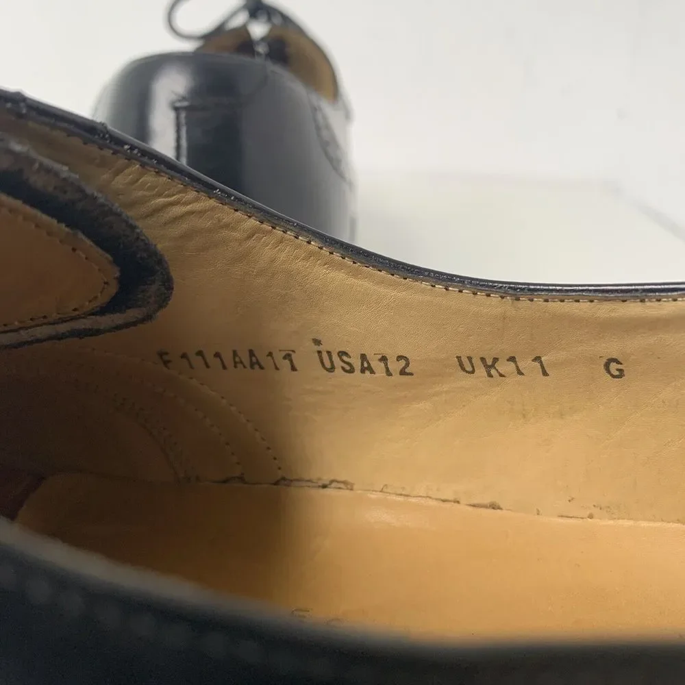 Savile‎ Row Selected Shoes Mens 12 Dress Wingtip Oxford Black Leather EUC